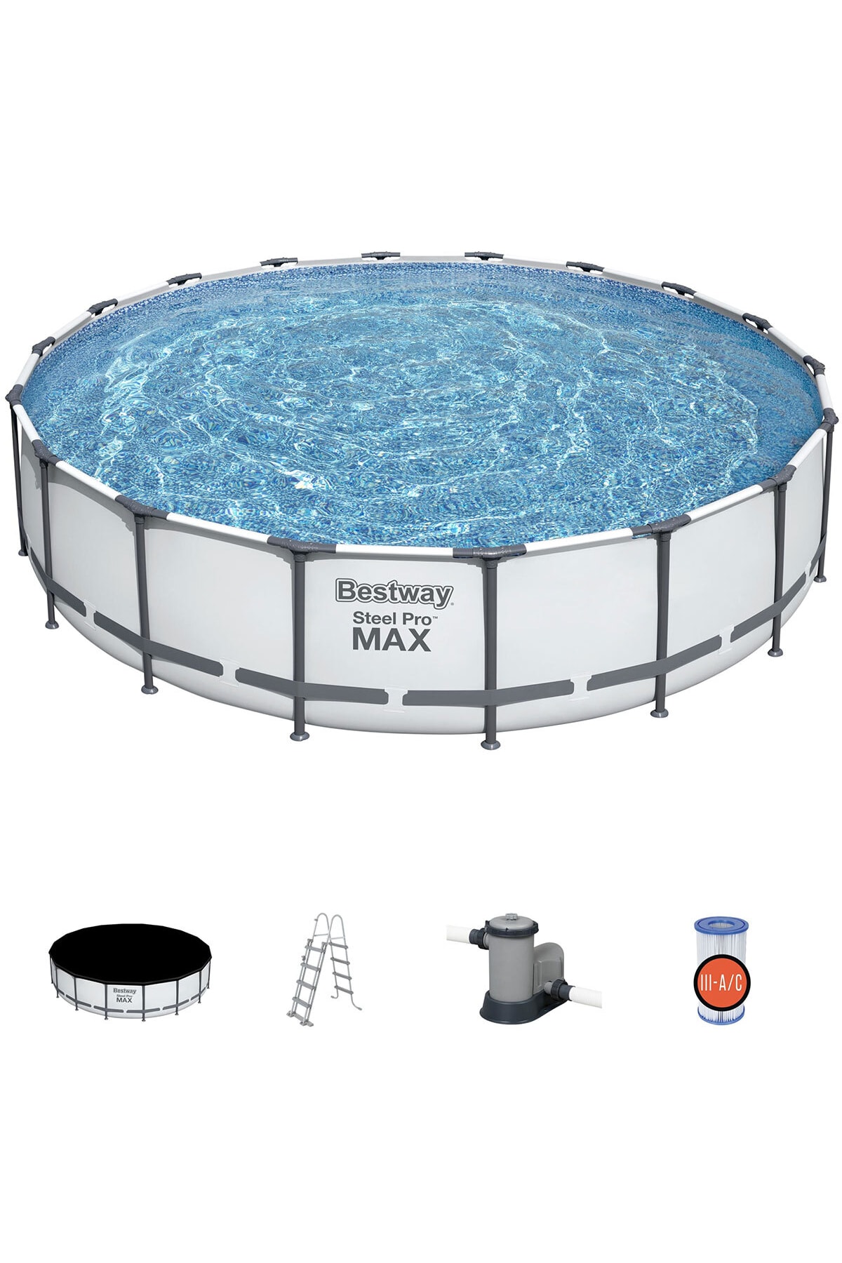 Bestway Mega Boy Steel Pro Büyük Prefabrik Havuz Aile Yüzme Havuzu 549 X 122 Cm